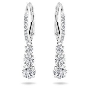 Swarovski Stilla Attract hoop earrings
Round cut, White, Rhodium plated nib